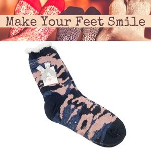 Alexa Rose Sock Bootie with Grippers and Sherpa Lining